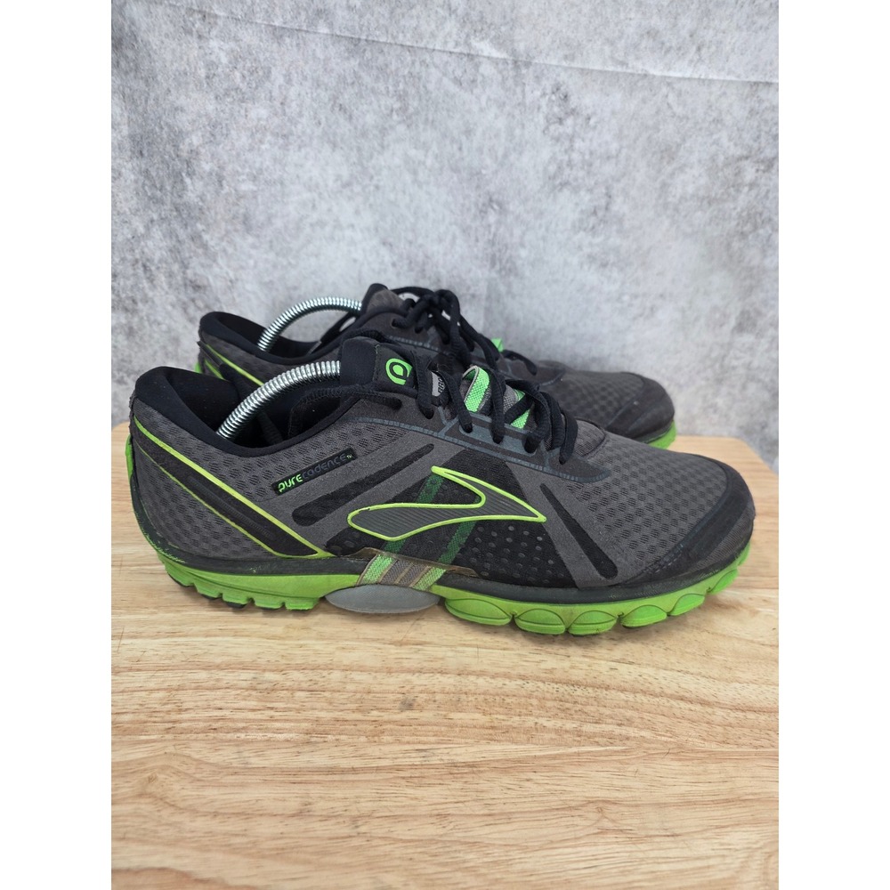Brooks PureCadence Running Shoes Mens 11.5 D Grey Green Sneakers 1101101D085
